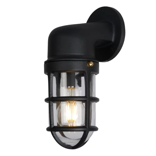 Настенный светильник Dudley 11892/01/30 Lucide уличный IP44 чёрный 1 лампа, плафон белый в стиле винтаж современный E27 фото 4
